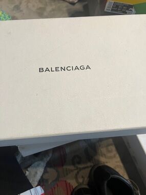 Balenciaga White Shoe Box with Black Text and Labels